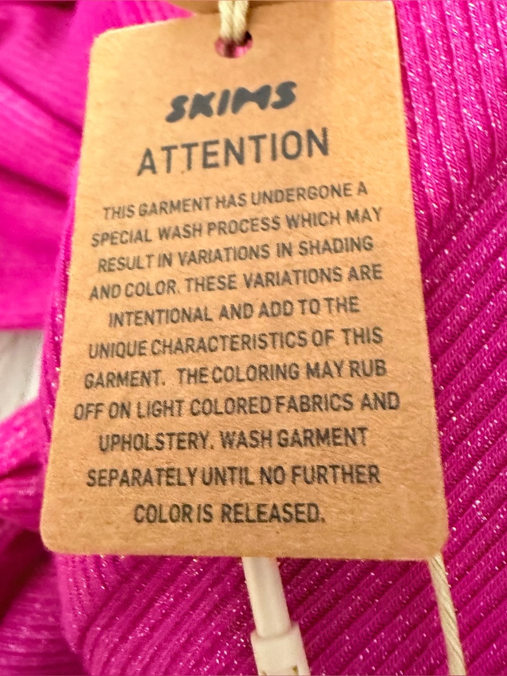 NWT SKIMS Soft Lounge Shimmer Long Sleeve Maxi Dress Fuchsia Foil Pink 2X RARE - Picture 14 of 14